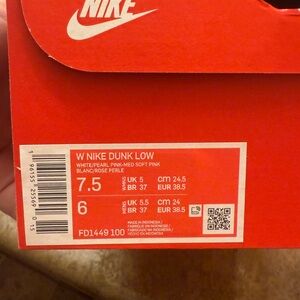 Nike Dunk Low - White and Soft Pink